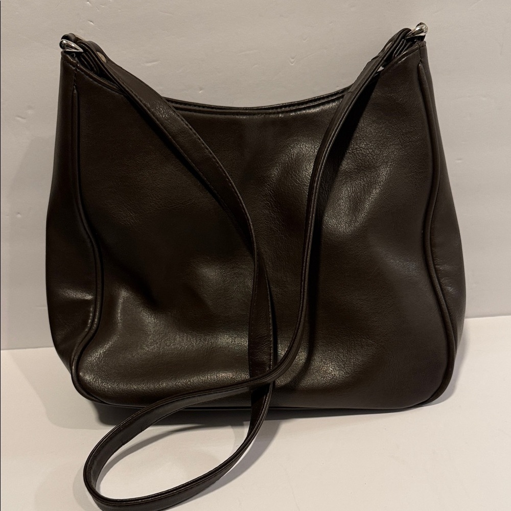 Chic Dark Brown Leather Backpack - image 2